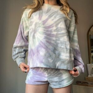 TNA cozy AF tie dye sweatsuit